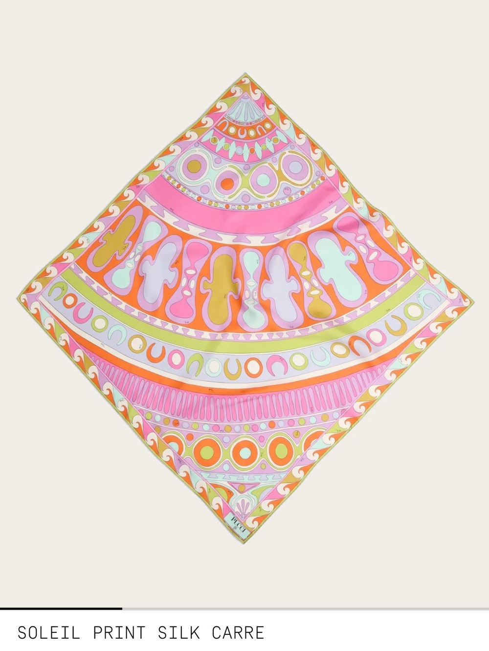 Emilio Pucci Soleil Print Silk Scarf - Pink, Orange & Mint